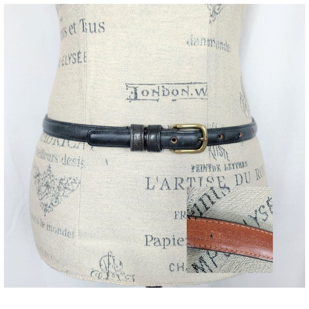 Vintage Coach Blue Leather Skinny Belt 30 Small